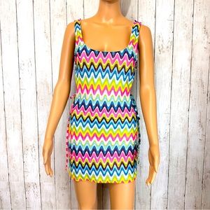 POSTER GRL MILTICOLOR steiped dress size M